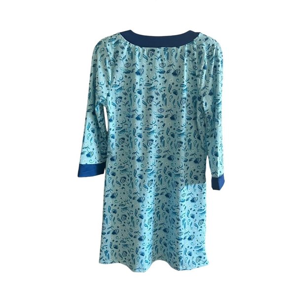 Cabana Life Blue Paisley Tunic Dress UPF50 Swim Cover Up Size Medium - Picture 3 of 8